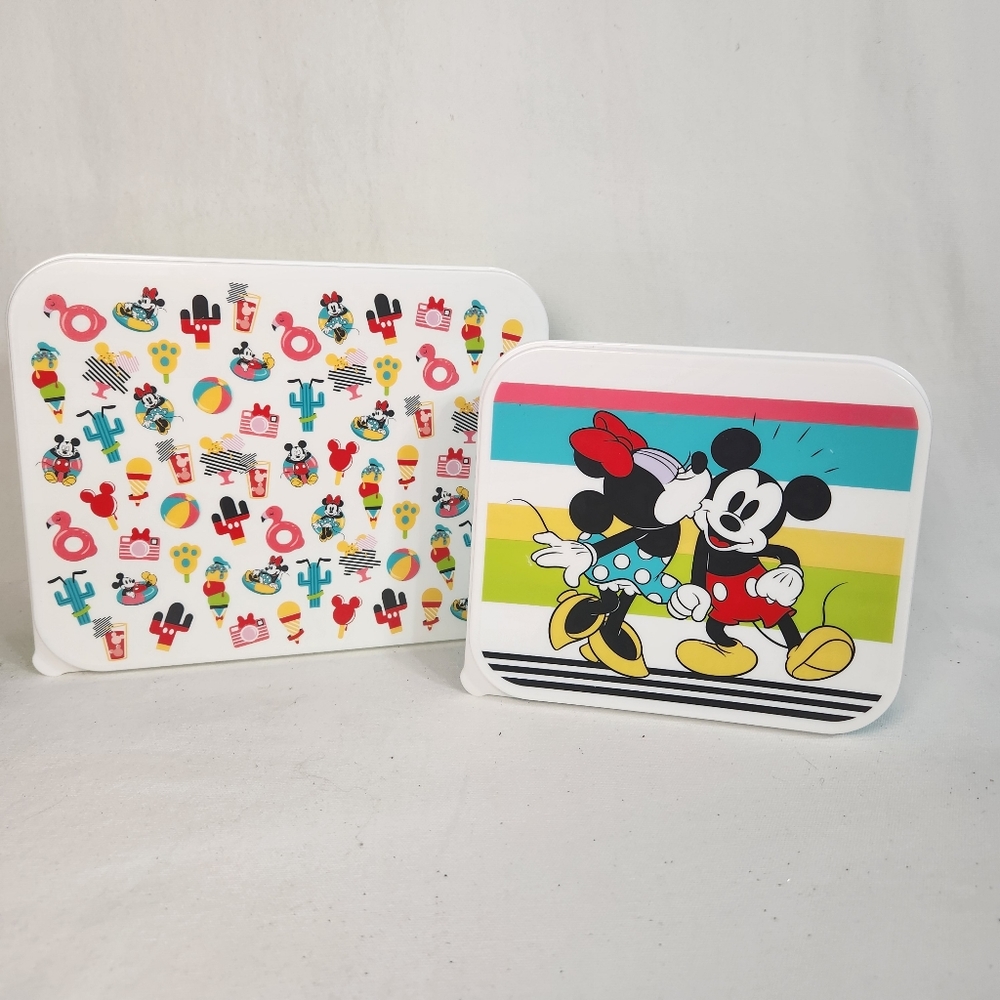 Disney Minnie and Mickey Mouse  qty of 2 plastic storage boxes